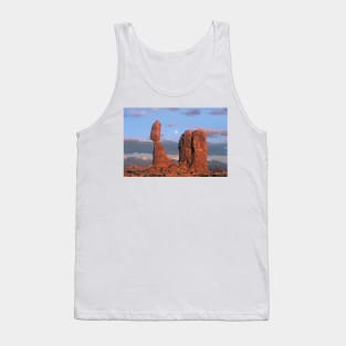 Moon Over Balanced Rock Arches National Park Tank Top